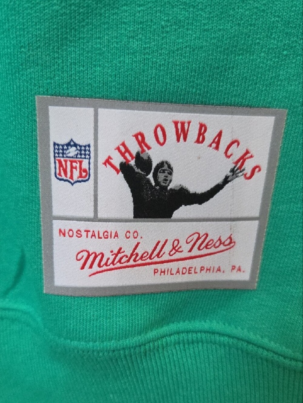 Mitchell & Ness Kelly Green Philadelphia Eagles Go Birds Pullover Sweatshirt - Picture 2 of 5